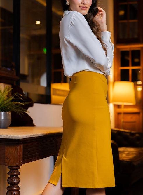 Side Pocket Ponte Bodycon Skirt